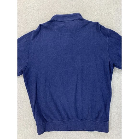 Peter Millar 100% Cotton Quarter Zip‎ Pullover Sweater (Men's Large) Blue - Picture 10 of 11
